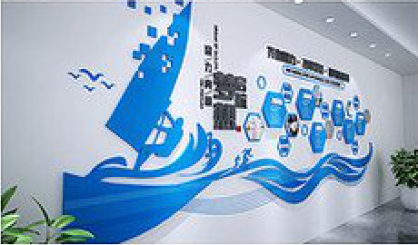 南部海浪主题文化墙如何设计？