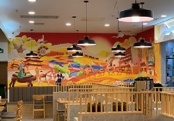 南部商业空间彩绘介绍。