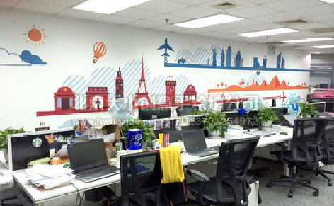 南部教你设计办公室墙绘的方法。