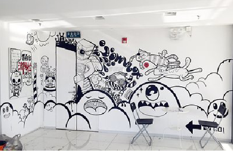 南部手绘墙并非传统涂鸦。